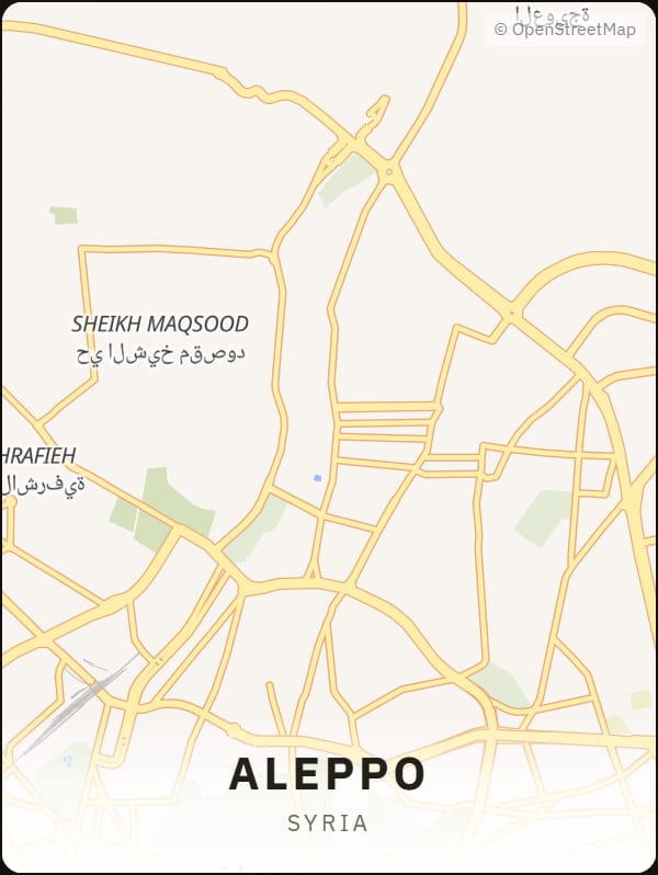 Aleppo, Syria street map poster