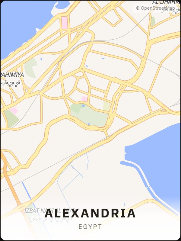Alexandria, Egypt street map poster