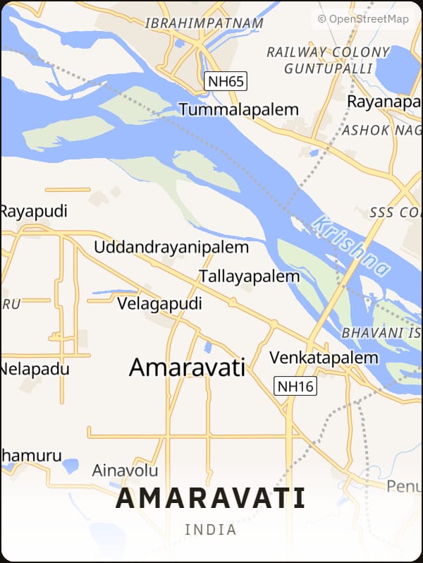 Amaravati, India street map poster