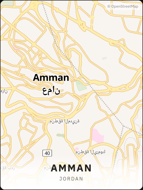 Amman, Jordan street map poster