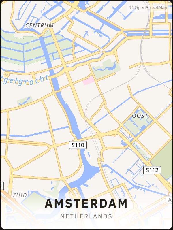 Amsterdam, Netherlands street map poster