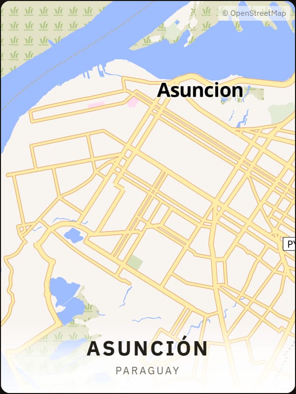 Asunción, Paraguay street map poster