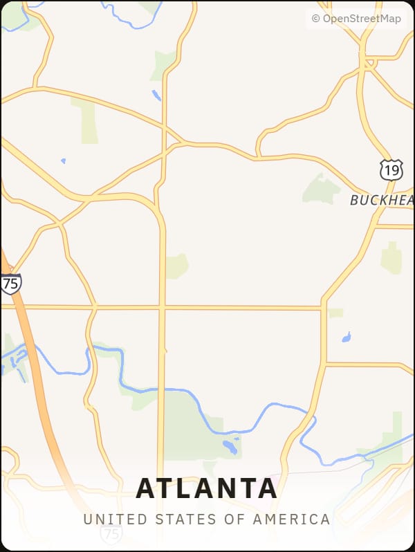 Atlanta, United States of America street map poster