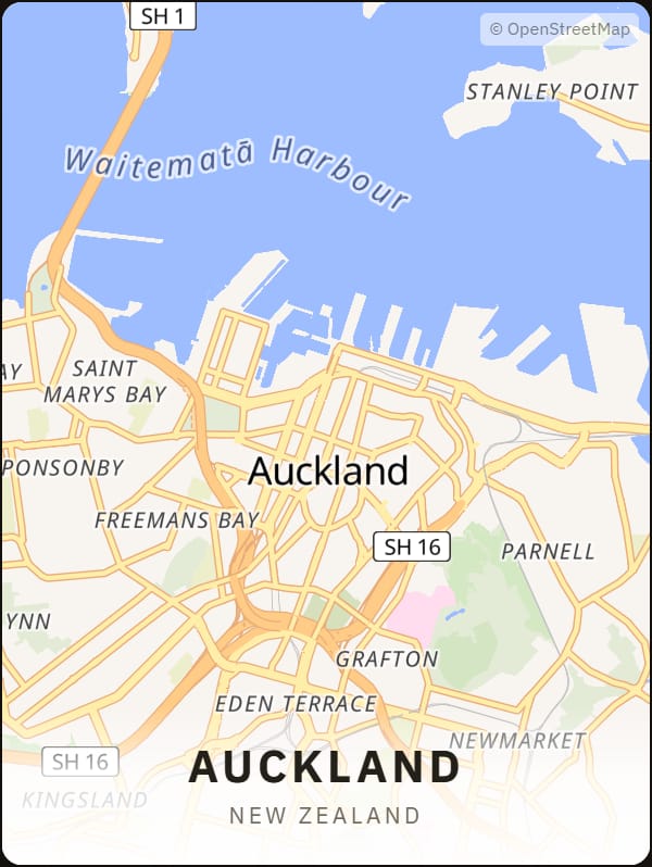 Auckland, New Zealand street map poster