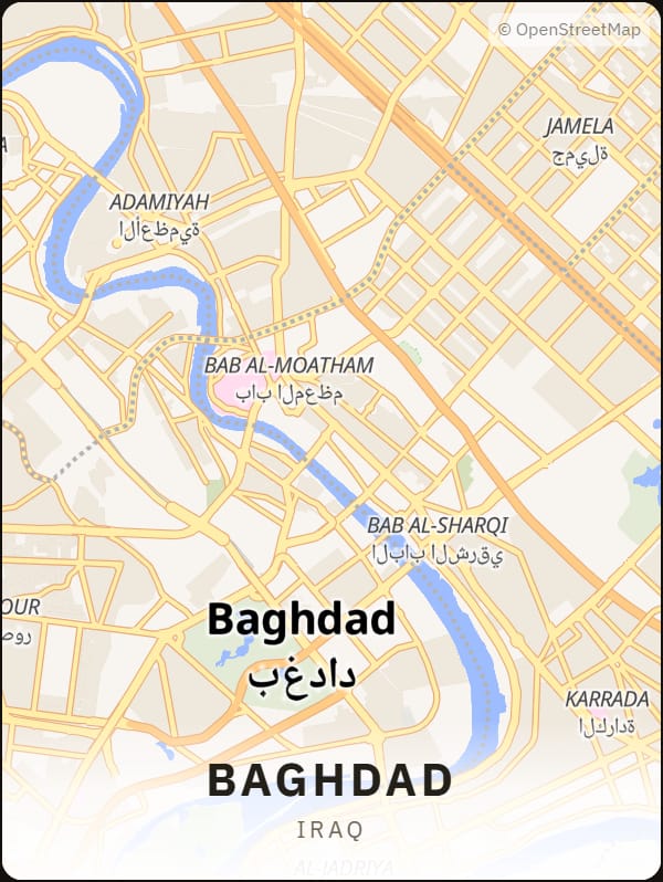Baghdad, Iraq street map poster