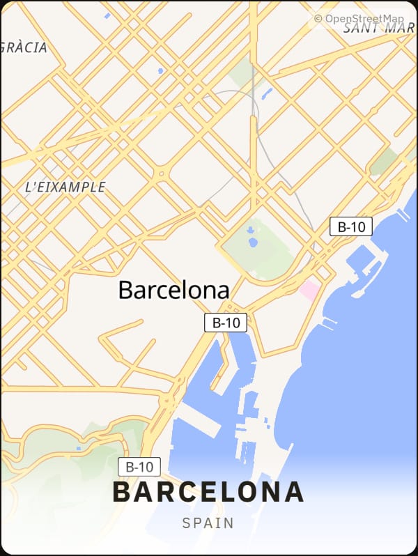 Barcelona, Spain street map poster