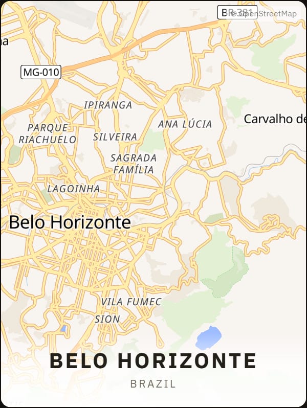 Belo Horizonte, Brazil street map poster