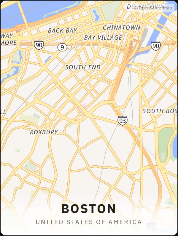 Boston, United States of America street map poster