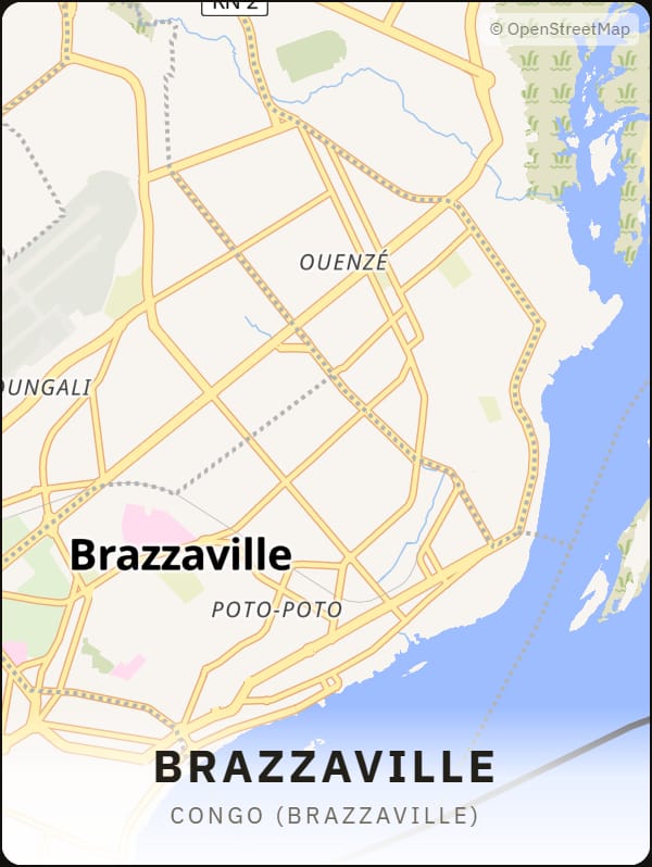 Brazzaville, Congo (Brazzaville) street map poster