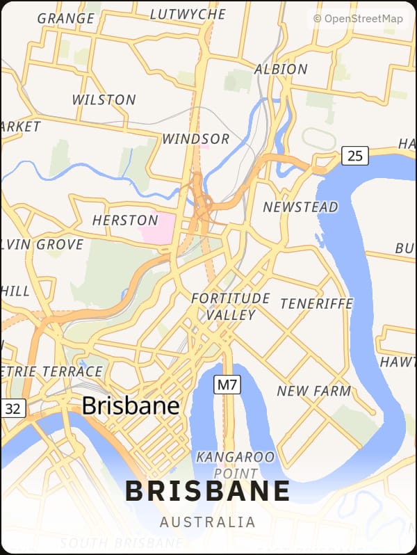 Brisbane, Australia street map poster