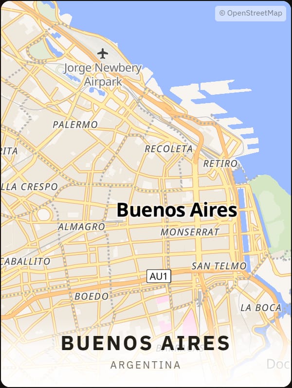 Buenos Aires, Argentina street map poster