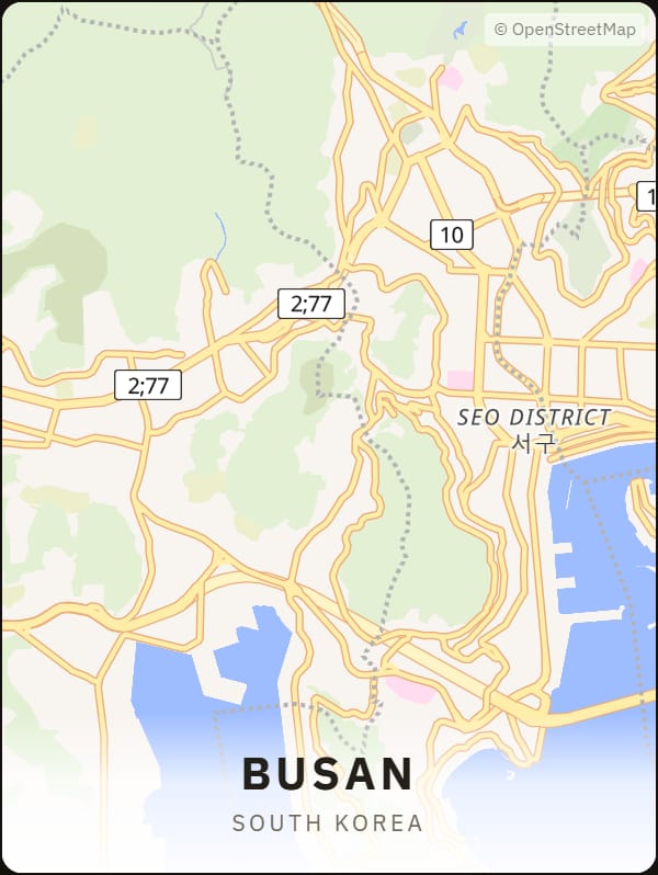 Busan, South Korea street map poster