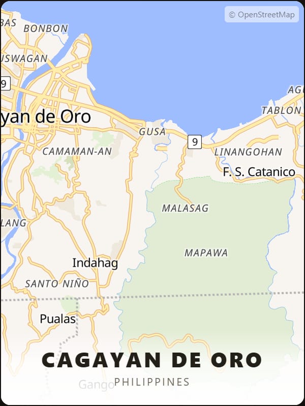 Cagayan de Oro, Philippines street map poster
