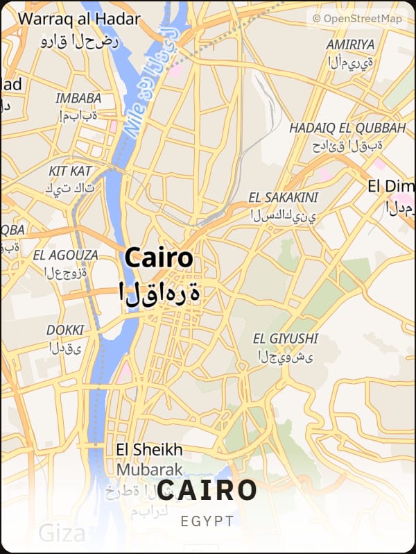Cairo, Egypt street map poster