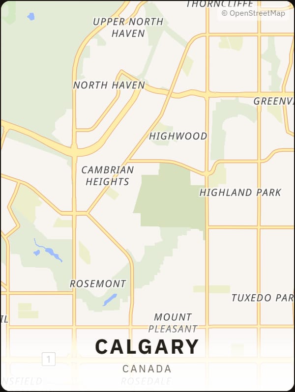Calgary, Canada street map poster