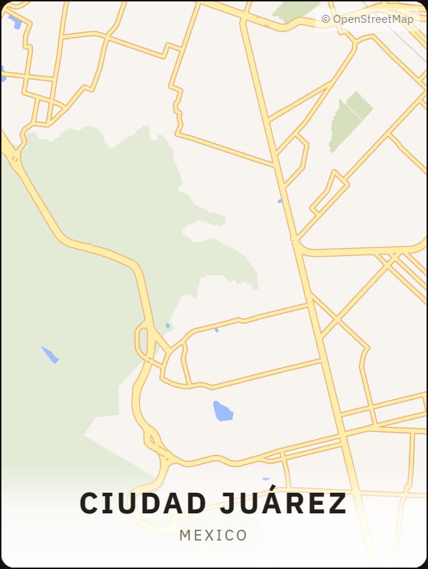 Ciudad Juárez, Mexico street map poster