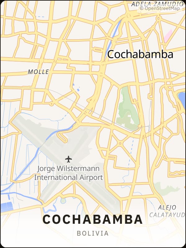 Cochabamba, Bolivia street map poster