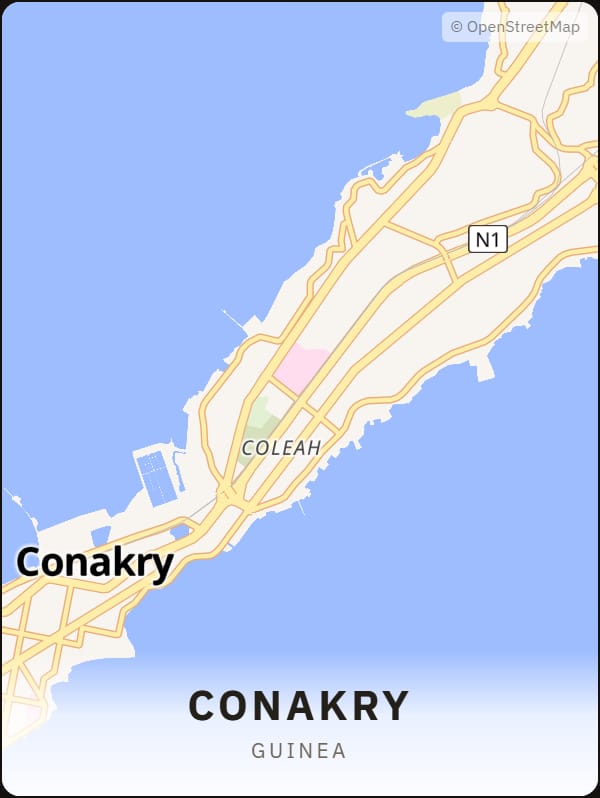 Conakry, Guinea street map poster