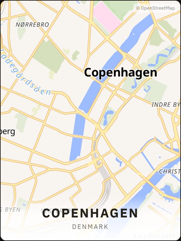 Copenhagen, Denmark street map poster