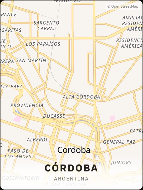 Córdoba, Argentina street map poster