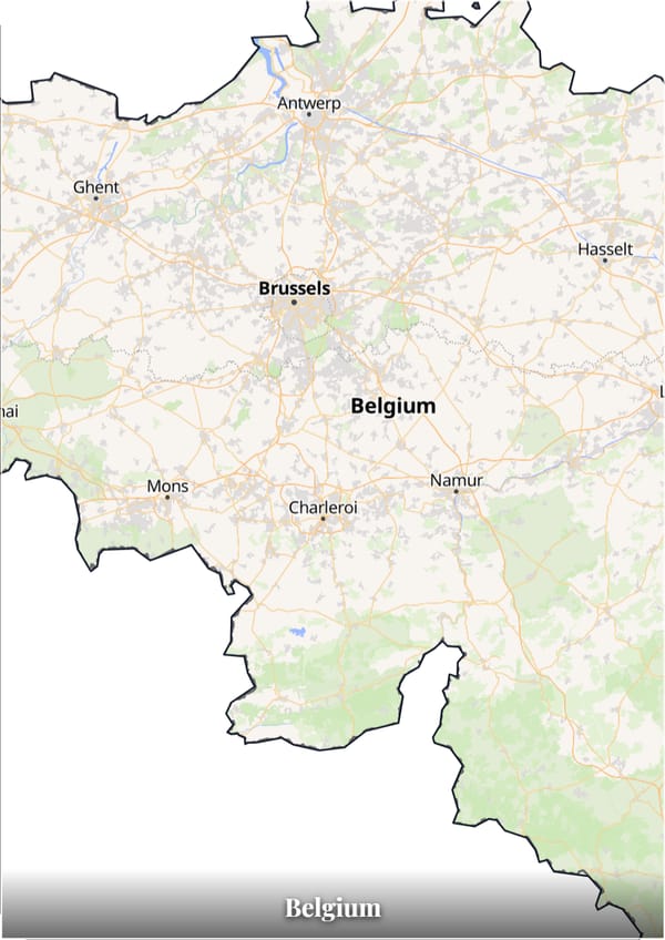 Belgium map poster — the country's outline filled with a real map