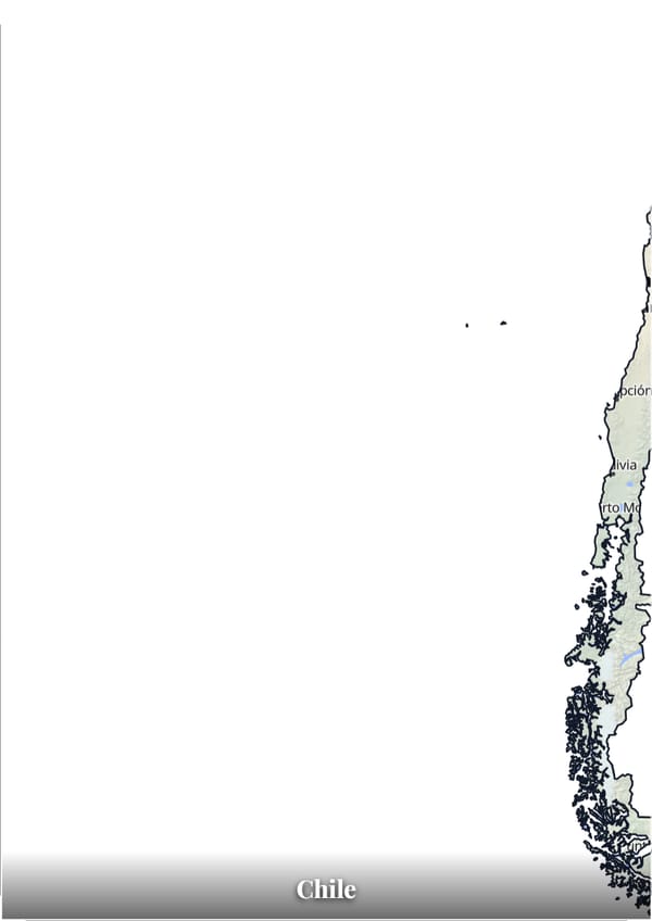 Chile map poster — the country's outline filled with a real map