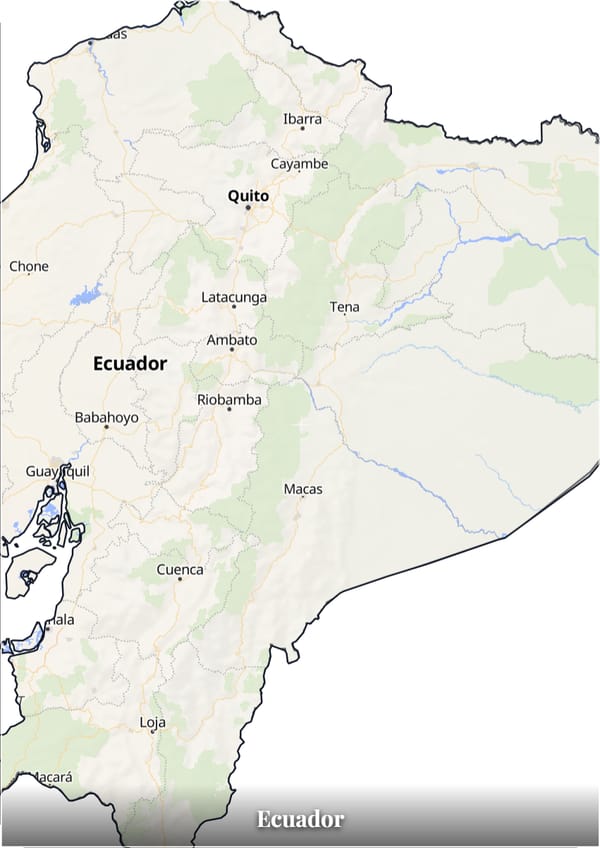 Ecuador map poster — the country's outline filled with a real map