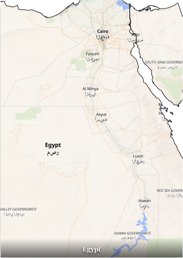 Egypt map poster — the country's outline filled with a real map