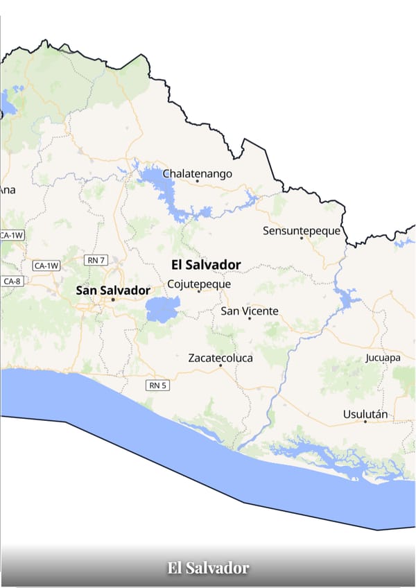 El Salvador map poster — the country's outline filled with a real map