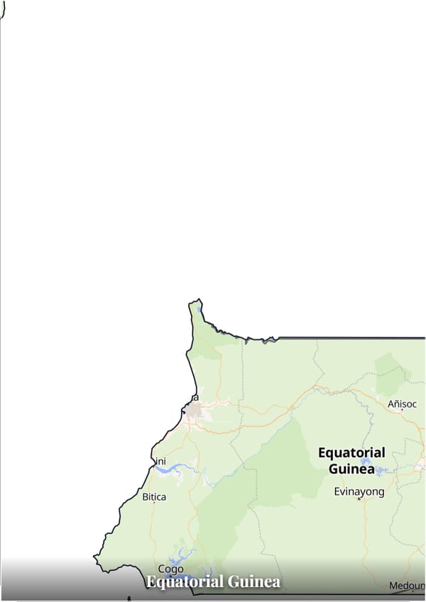 Equatorial Guinea map poster — the country's outline filled with a real map