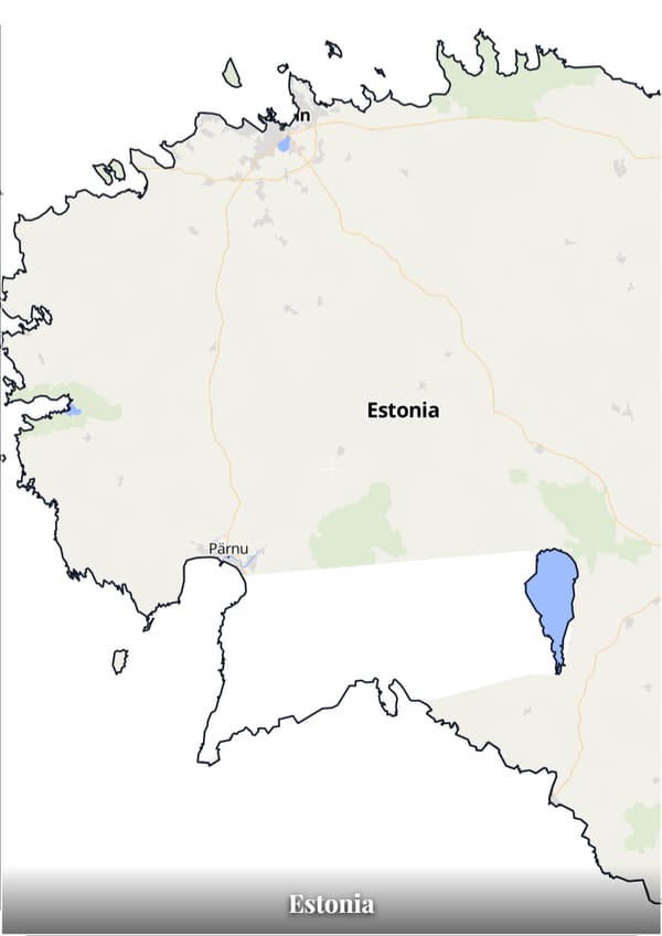 Estonia map poster — the country's outline filled with a real map