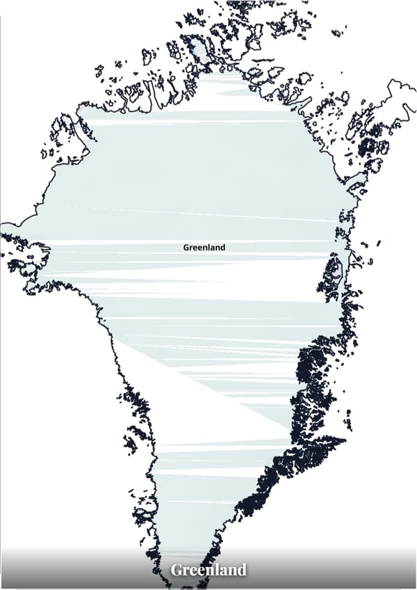 Greenland map poster — the country's outline filled with a real map