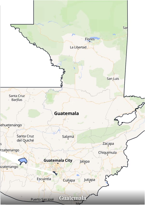 Guatemala map poster — the country's outline filled with a real map