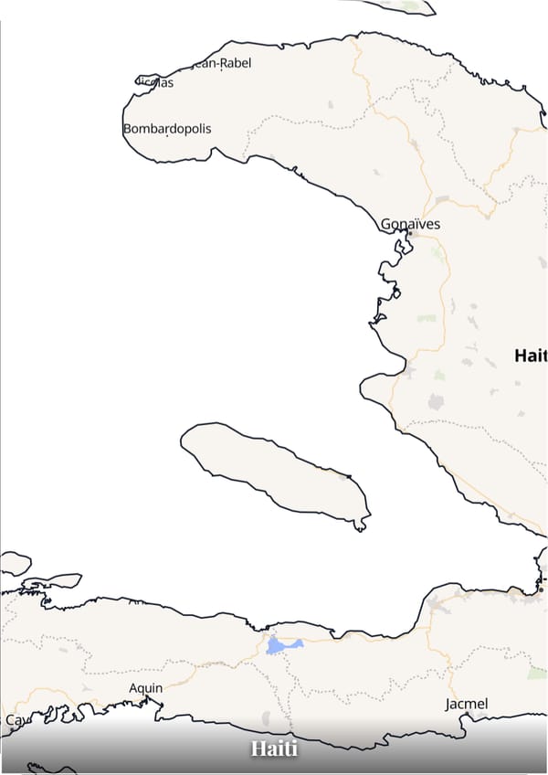 Haiti map poster — the country's outline filled with a real map