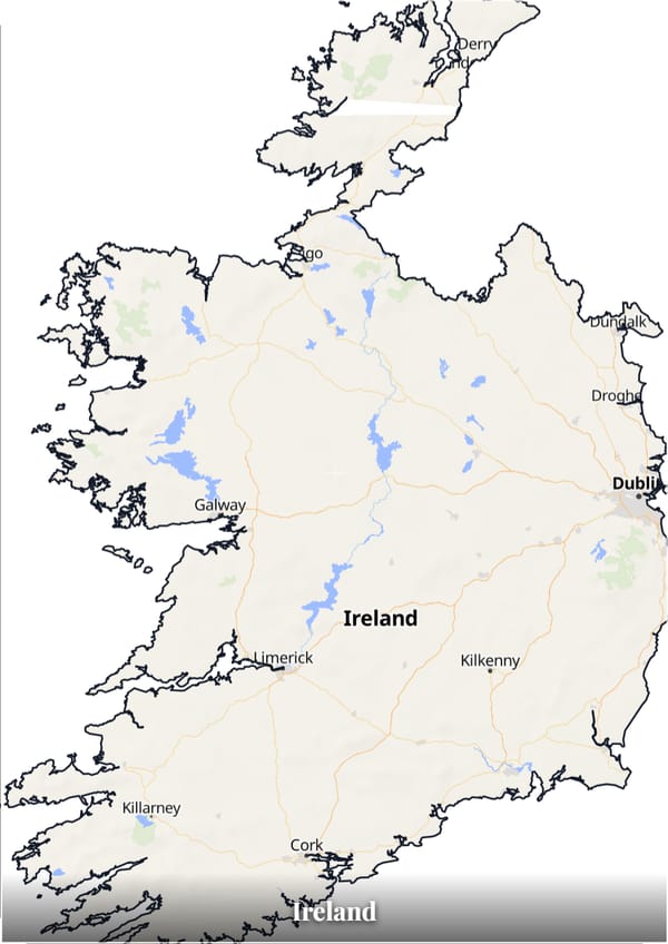 Ireland map poster — the country's outline filled with a real map