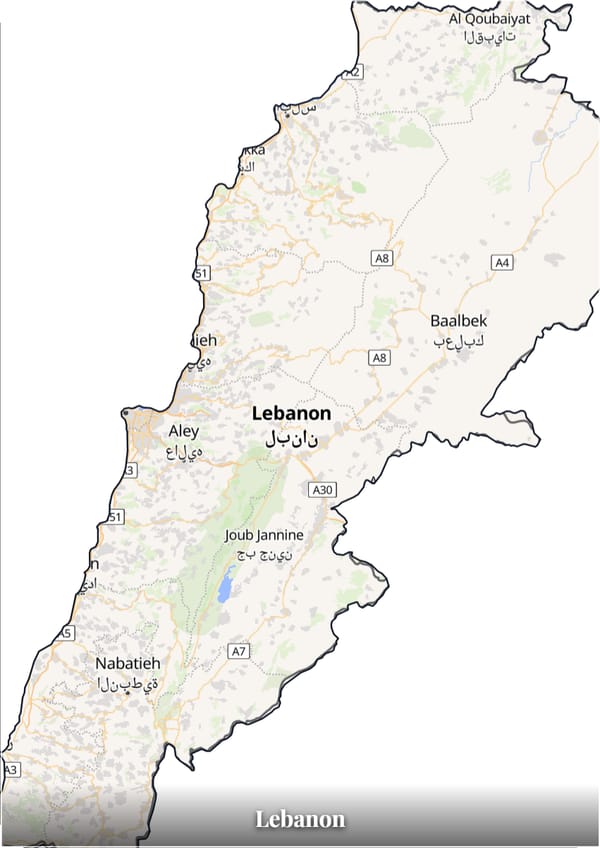Lebanon map poster — the country's outline filled with a real map