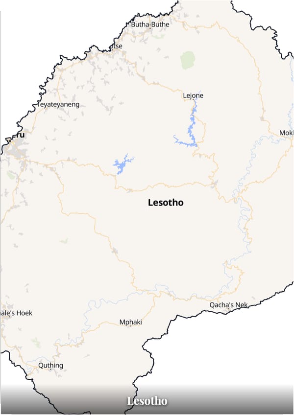 Lesotho map poster — the country's outline filled with a real map