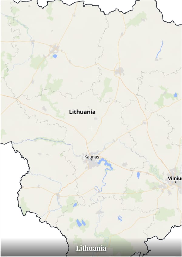 Lithuania map poster — the country's outline filled with a real map
