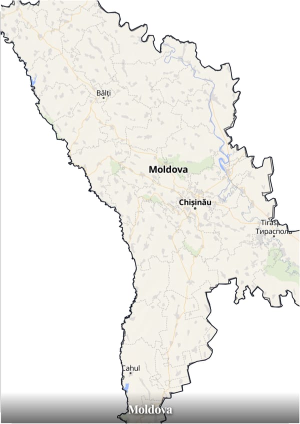 Moldova map poster — the country's outline filled with a real map