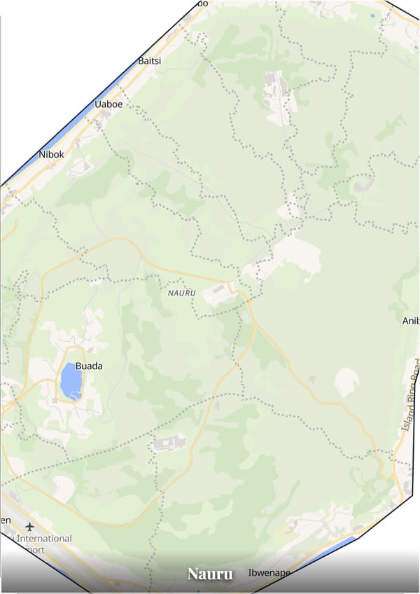 Nauru map poster — the country's outline filled with a real map