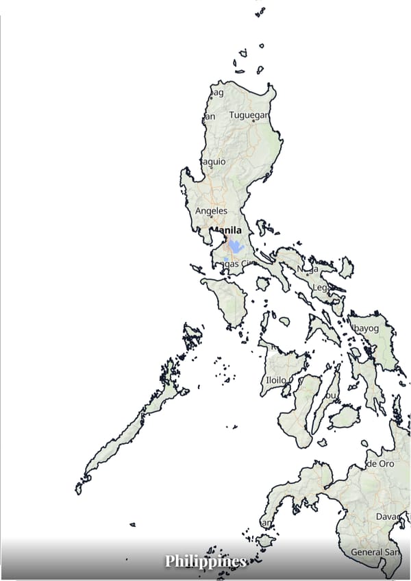 Philippines map poster — the country's outline filled with a real map