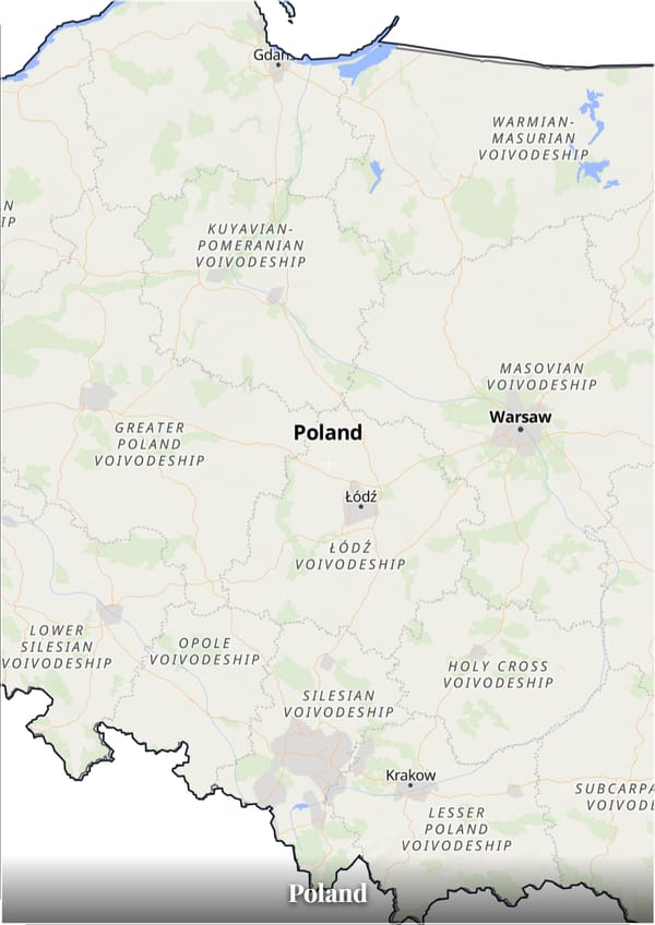 Poland map poster — the country's outline filled with a real map