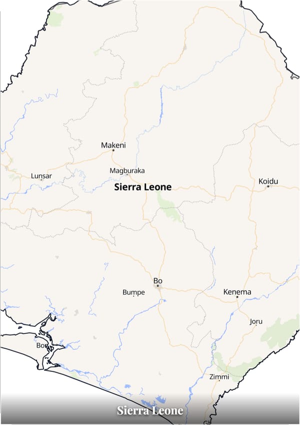 Sierra Leone map poster — the country's outline filled with a real map