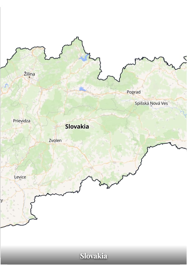 Slovakia map poster — the country's outline filled with a real map