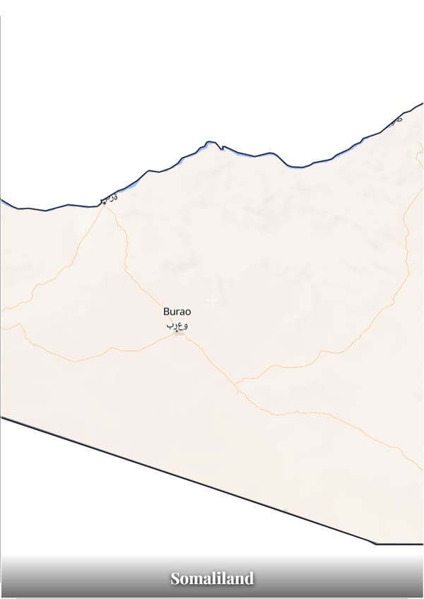 Somaliland map poster — the country's outline filled with a real map
