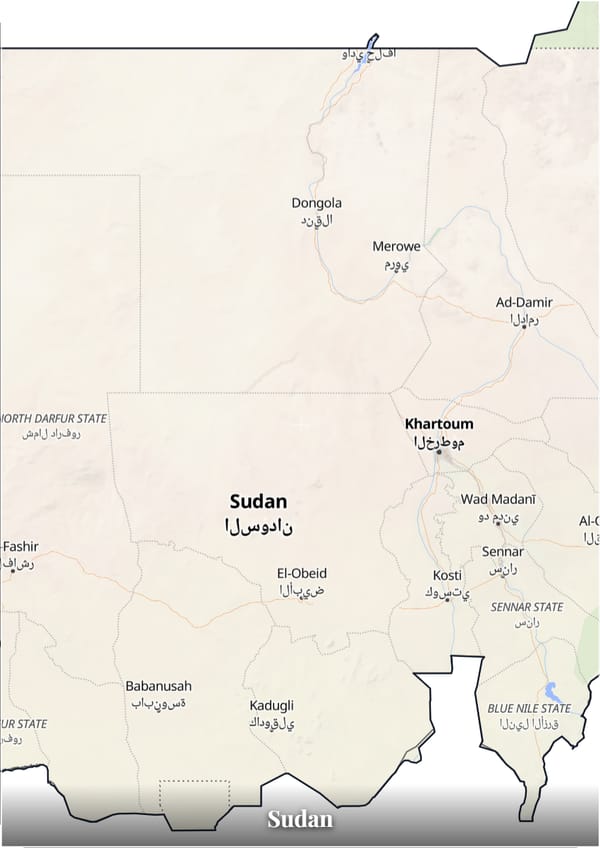 Sudan map poster — the country's outline filled with a real map