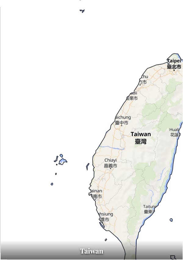 Taiwan map poster — the country's outline filled with a real map