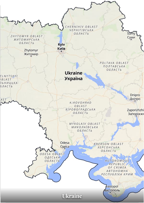 Ukraine map poster — the country's outline filled with a real map