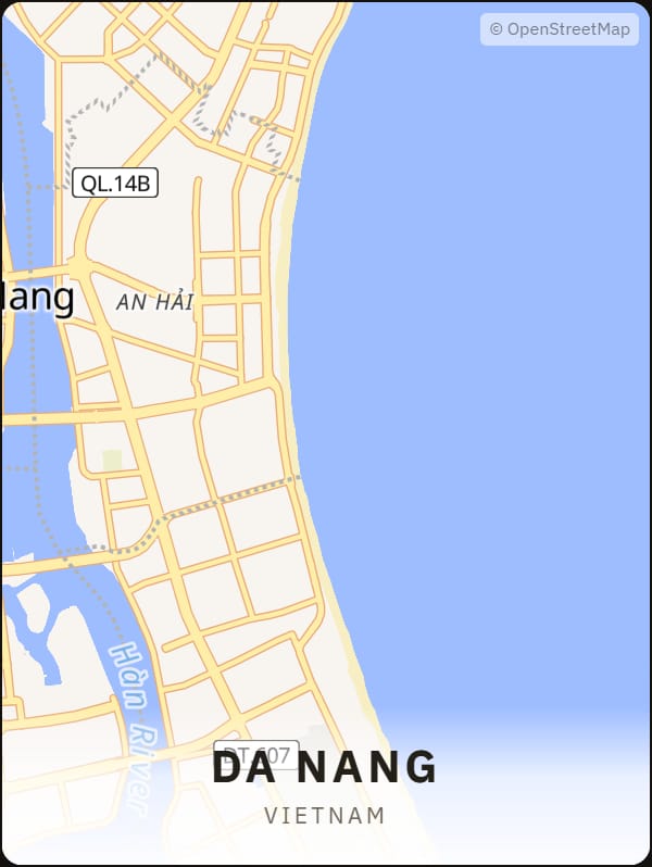 Da Nang, Vietnam street map poster