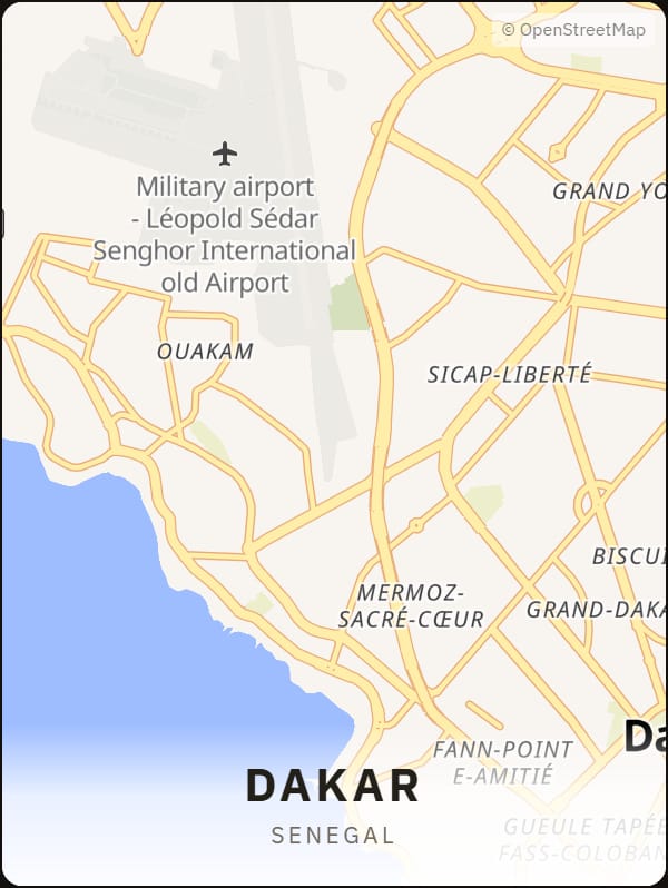 Dakar, Senegal street map poster